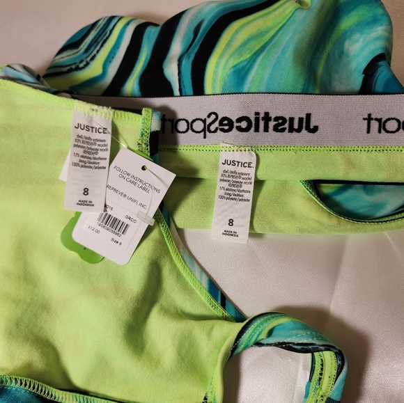 NWT Justice Sport Girls 2 Piece Swimsuit Size 8 - Picture 6 of 7